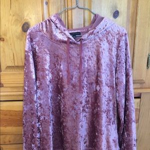 Crushed Velvet Look Hoodie